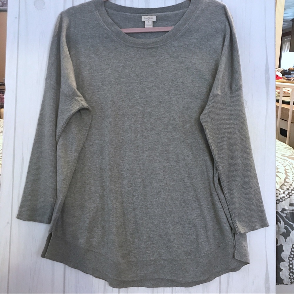 J Crew cape/ poncho sweater with ribbed sleeves